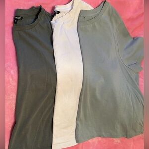 BUNDLE: 3 100% Cotton Crewneck Cropped T-Shirts